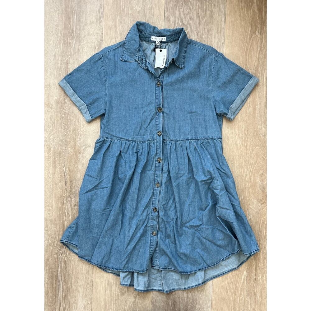 Miou muse denim dress - S - Picture 1 of 5